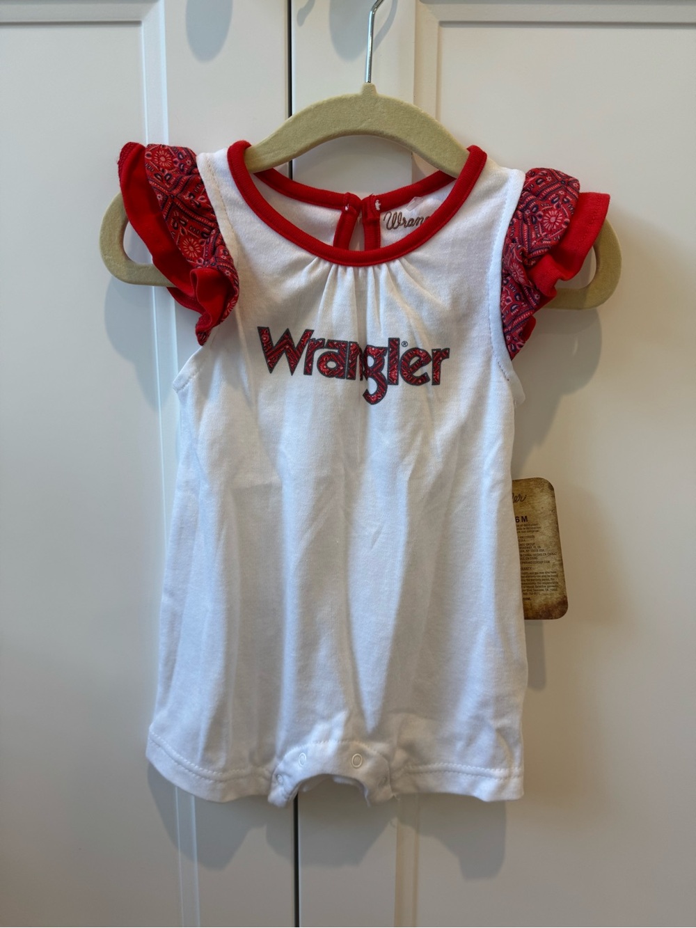 Wrangler Baby Girls Western Bandana Print Romper 3-6M